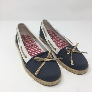 Woman’s Sperry Navy Blue & White Boat Shoes Size 8